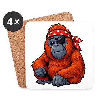 orang-utan-pirat - Untersetzer (4er-Set) - Weiß - Vorne