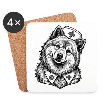 Eurasier | Nurse - Untersetzer (4er-Set) - Weiß - Vorne