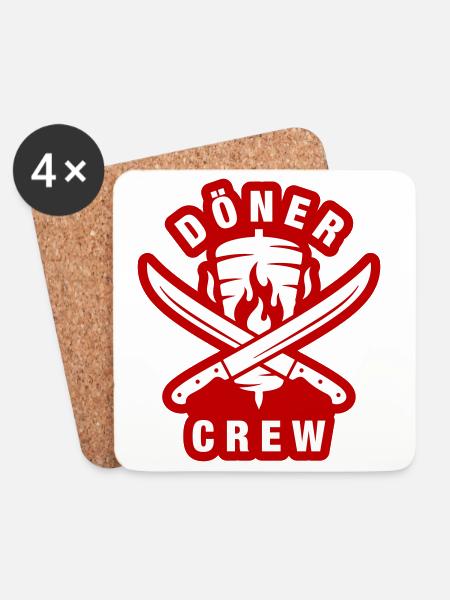 Döner Crew - Untersetzer (4er-Set) - Weiß