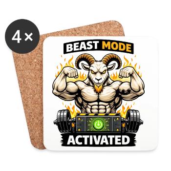 Focus Mode Activated Goat - Coasters (set of 4) - white - Front