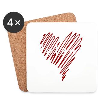 I love Poland, my heart is in Poland - Coasters (set of 4) - white - Front