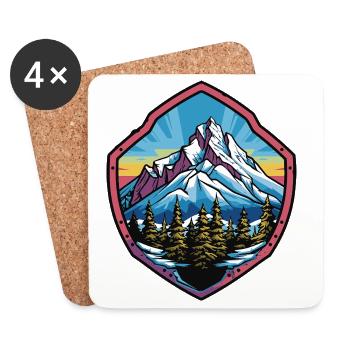 Berge - Untersetzer (4er-Set) - Weiß - Vorne