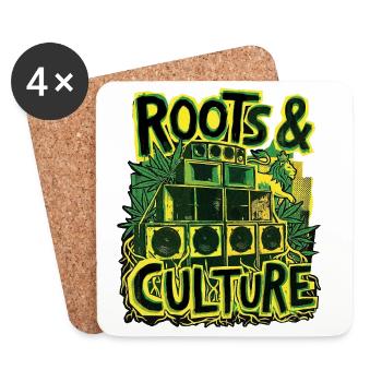 Roots Culture Dub Reggae - Untersetzer (4er-Set) - Weiß - Vorne