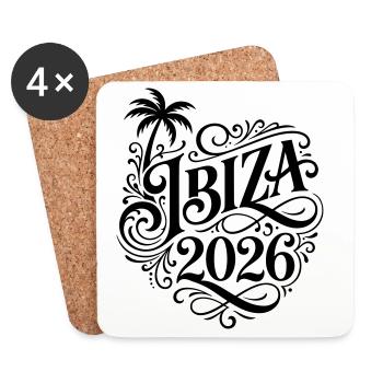 Ibiza 2026 - Dessous de verre (lot de 4) - blanc - Devant