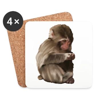Punch - the lonely monkey - Coasters (set of 4) - white - Front