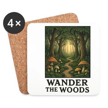 Forest path of hikers - Coasters (set of 4) - white - Front