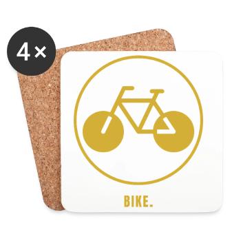 Design minimaliste de vélo de route – VÉLO. (Noble Gol - Dessous de verre (lot de 4) - blanc - Devant