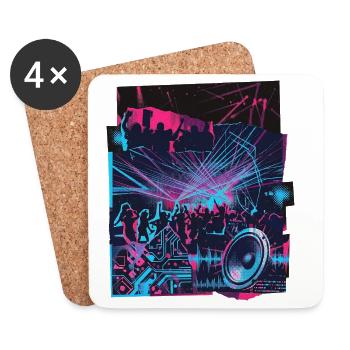 Techno Vintage - Untersetzer (4er-Set) - Weiß - Vorne