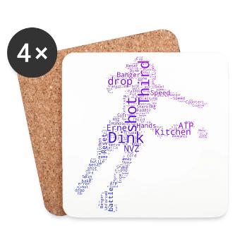 Pickleball scene design for pickleball athlete fans - Coasters (set of 4) - white - Front