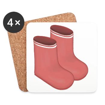 Red Retro Socks Duo - Coasters (set of 4) - white - Front