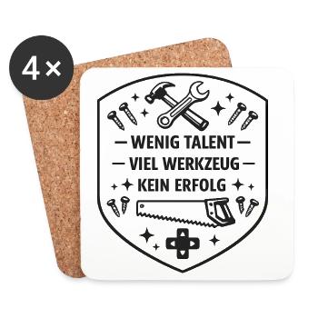 Wenig Talent Viel Werkzeug - Untersetzer (4er-Set) - Weiß - Vorne