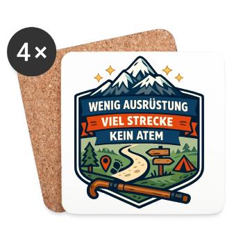 Wenig Ausrüstung Viel Strecke - Untersetzer (4er-Set) - Weiß - Vorne