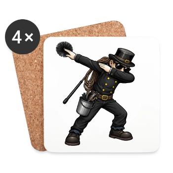 Dabbing Chimney Sweep - Coasters (set of 4) - white - Front