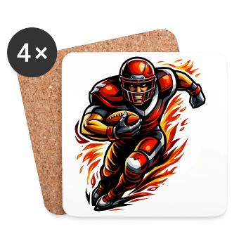 Flame Walker Football Player - Coasters (set of 4) - white - Front