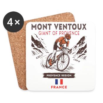 Mont Ventoux Cycling – Rennraddesign - Untersetzer (4er-Set) - Weiß - Vorne
