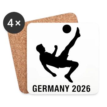 Germany 2026 Fußball Schuss Fan - Untersetzer (4er-Set) - Weiß - Vorne