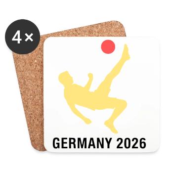 Fußballer 2026 Deutschland Fan - Untersetzer (4er-Set) - Weiß - Vorne