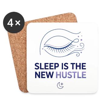 Sleep Is The New Hustle - Coasters (set of 4) - white - Front