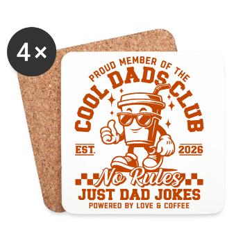 Dad 2026 Gift - Cool Dads Club - Coasters (set of 4) - white - Front
