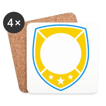 Yellow Crest Soccer Ball Emblem - Coasters (set of 4) - white - Front