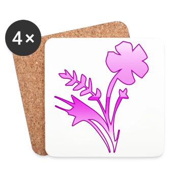 Blumen - Untersetzer (4er-Set) - Weiß - Vorne