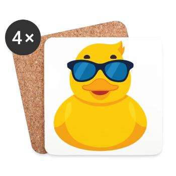 Sunglasses Rubber Duck - Coasters (set of 4) - white - Front