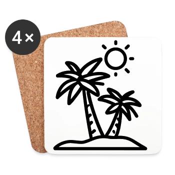 vacances - Dessous de verre (lot de 4) - blanc - Devant
