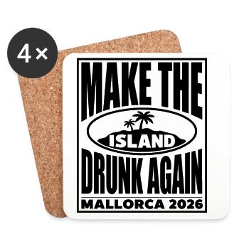 Malle 2026 MAKE THE ISLAND DRUNK AGAIN 2026 - Untersetzer (4er-Set) - Weiß - Vorne