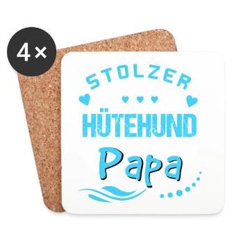 Stolzer Hütehund Papa - Untersetzer (4er-Set) - Weiß - Vorne