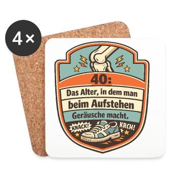 40 Das Alter Beim Aufstehen Geräusche - Untersetzer (4er-Set) - Weiß - Vorne