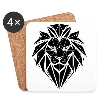 Style Lion – Force & Orgueil – Leo - Dessous de verre (lot de 4) - blanc - Devant