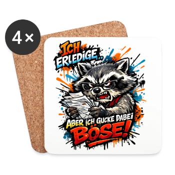 Ich mach das aber ich gucke dabei böse - Untersetzer (4er-Set) - Weiß - Vorne