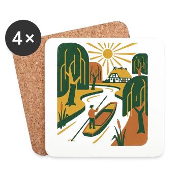 Retro Vintage Nature - Coasters (set of 4) - white - Front