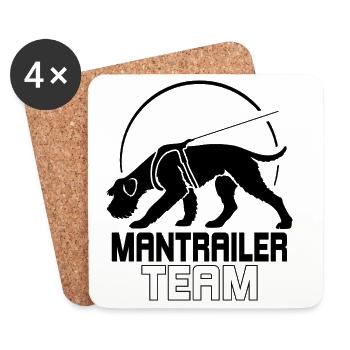 Chiens de sport de l’équipe de remorque géante Schnauzer Mantrailer - Dessous de verre (lot de 4) - blanc - Devant