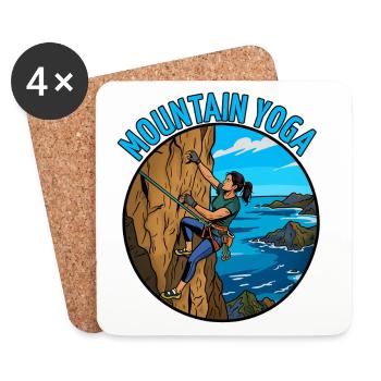 Yoga de montagne sur les falaises - Dessous de verre (lot de 4) - blanc - Devant