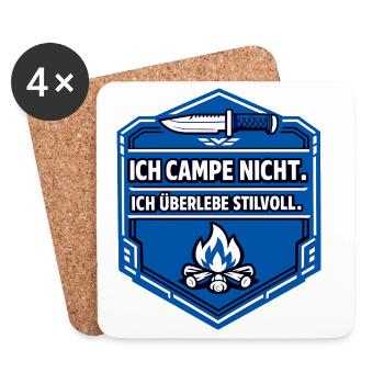 J’aime juste camper - Dessous de verre (lot de 4) - blanc - Devant