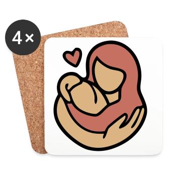 Mother Child Hug Love - Coasters (set of 4) - white - Front