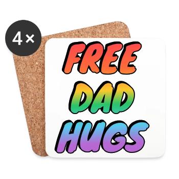 Kostenloser Papa Umarmt Regenbogen - Untersetzer (4er-Set) - Weiß - Vorne