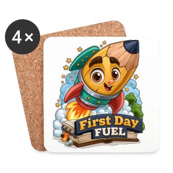 Crayon fusée carburant du premier jour - Dessous de verre (lot de 4) - blanc - Devant