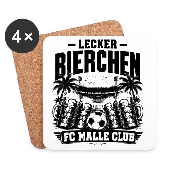 Lecker Bierchen FC Malle Club 2026 - Untersetzer (4er-Set) - Weiß - Vorne