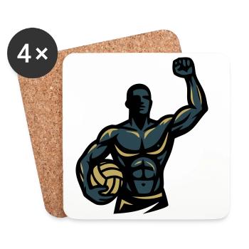 Beach Volleyball Player Muscles Athlete Team - Coasters (set of 4) - white - Front