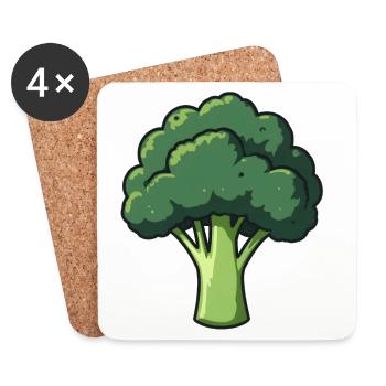 Brocoli - Dessous de verre (lot de 4) - blanc - Devant