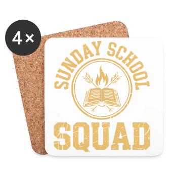 Sunday School Squad Logo - Coasters (set of 4) - white - Front