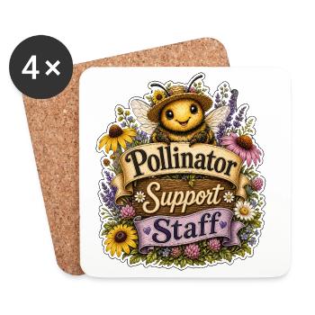 Pollinator Support Staff - Coasters (set of 4) - white - Front