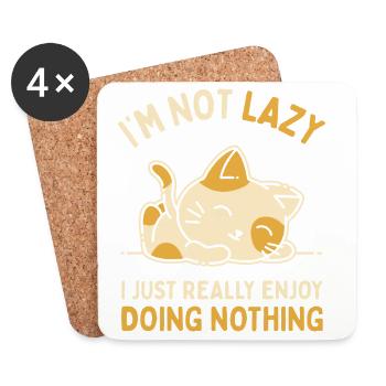 I Just Really Enjoy Doing Nothing - Coasters (set of 4) - white - Front