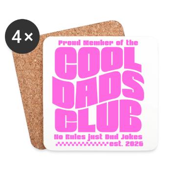 Dad 2026 Gift Father's Day - Cool Dads Club - Coasters (set of 4) - white - Front