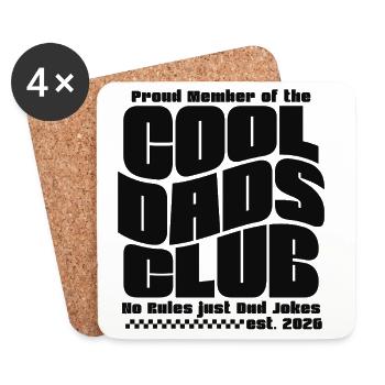 Dad 2026 Gift Father's Day - Cool Dads Club - Coasters (set of 4) - white - Front