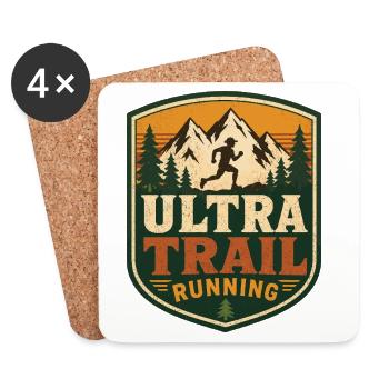 Ultra Trail Running - Dessous de verre (lot de 4) - blanc - Devant