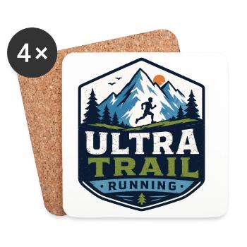 Ultra Trail Running - Dessous de verre (lot de 4) - blanc - Devant