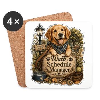 Walk Schedule Manager Hund - Untersetzer (4er-Set) - Weiß - Vorne